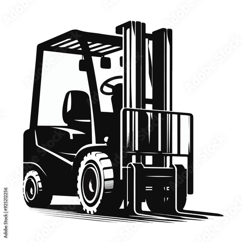 silhouette of a forklift, logo of a forklift