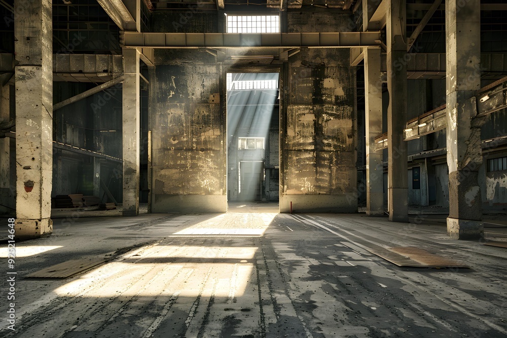 Sunlight Streaming Through Abandoned Factory Sunlight Streaming Through Abandoned Factory