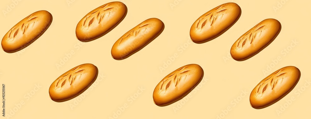 Charming seamless pattern of miniature burgers on a light yellow backdrop creating a playful and appetizing visual Charming seamless pattern of miniature burgers on a light yellow backdrop creating a playful and appetizing visual