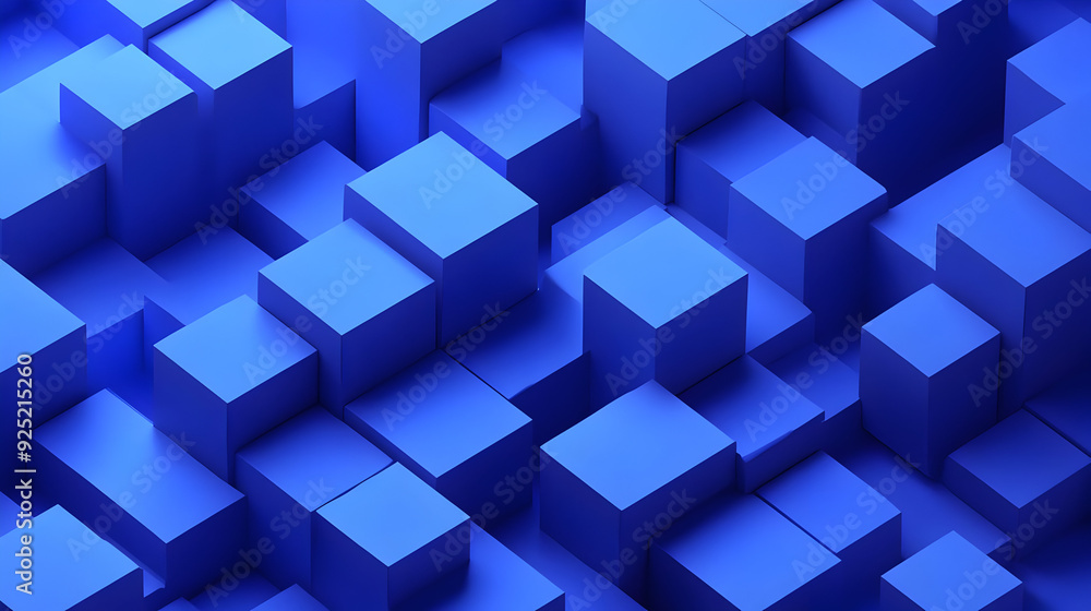 A 3D abstract arrangement of blue cubes creating a textured surface. A 3D abstract arrangement of blue cubes creating a textured surface.