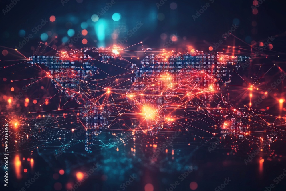Global Digital Business Network Connection Illustration created with Generative AI Global Digital Business Network Connection Illustration created with Generative AI