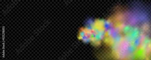 Background of an explosion of colorful smoke clouds.Multicolor fog with blue and yellow particles.Explosions of color powder.