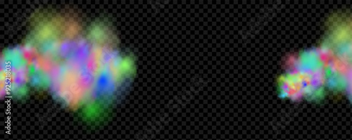 Background of an explosion of colorful smoke clouds.Multicolor fog with blue and yellow particles.Explosions of color powder.