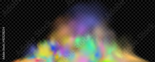 Background of an explosion of colorful smoke clouds.Multicolor fog with blue and yellow particles.Explosions of color powder.