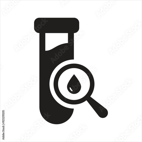 Blood test icon. Blood collection tube icon