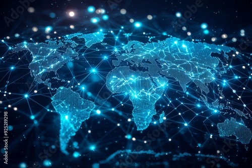 Global Digital Business Network Connection Illustration created with Generative AI