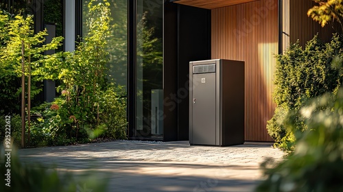 sturdy, lockable parcel delivery box designed for secure drop-offs and pickups, suitable for residential or business use