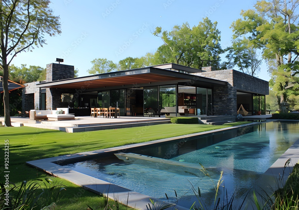 Modern House with Swimming Pool and Landscape Design Modern House with Swimming Pool and Landscape Design