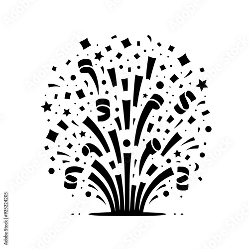 Party Confetti Silhouette Illustration