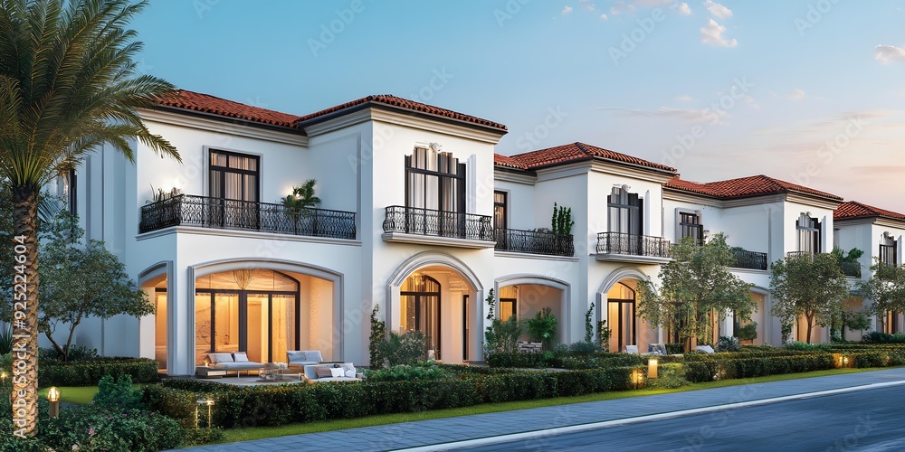 Obraz premium Modern Luxury Villa Architecture with Mediterranean Design