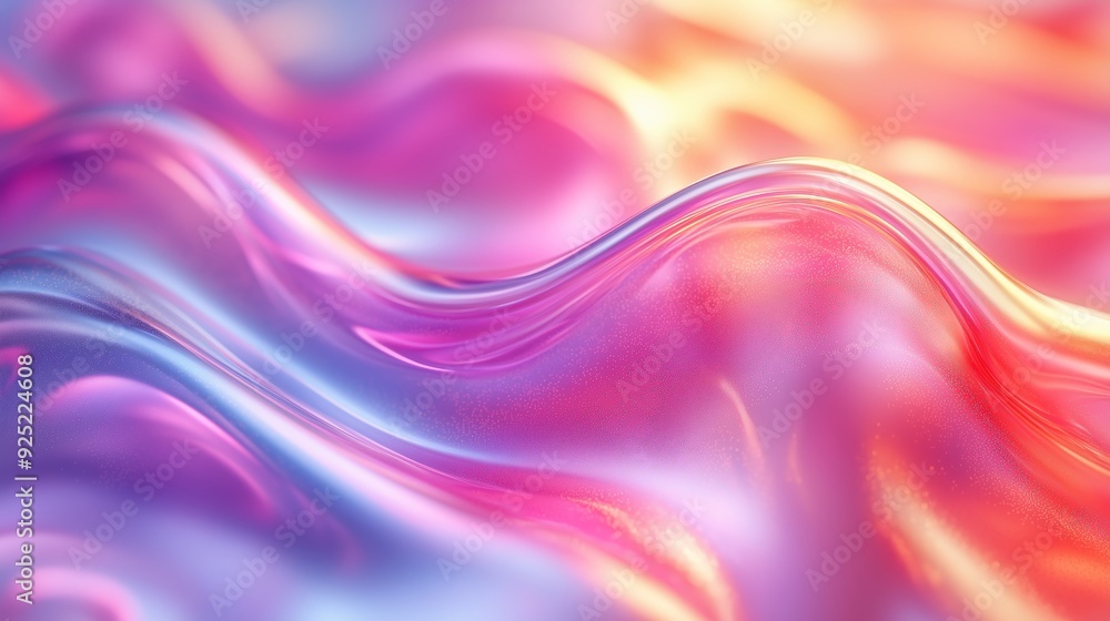 Colorful abstract waves creating a dynamic flow with soft gradients in vibrant hues at sunset Colorful abstract waves creating a dynamic flow with soft gradients in vibrant hues at sunset