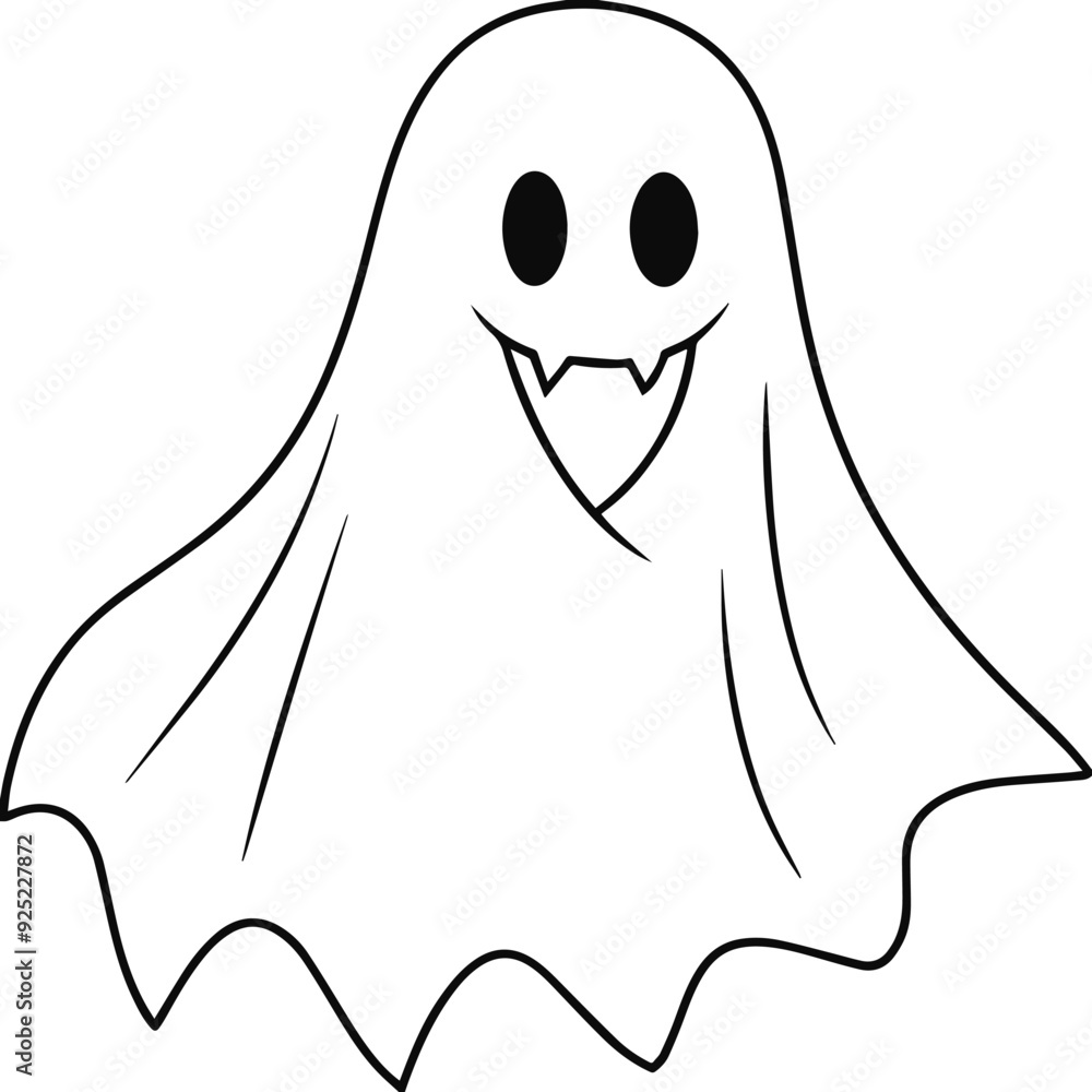 halloween ghost vector line art halloween ghost vector line art