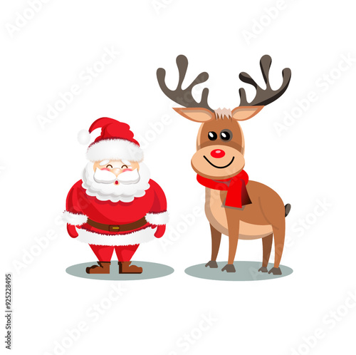 santa claus with reindeer christmas
