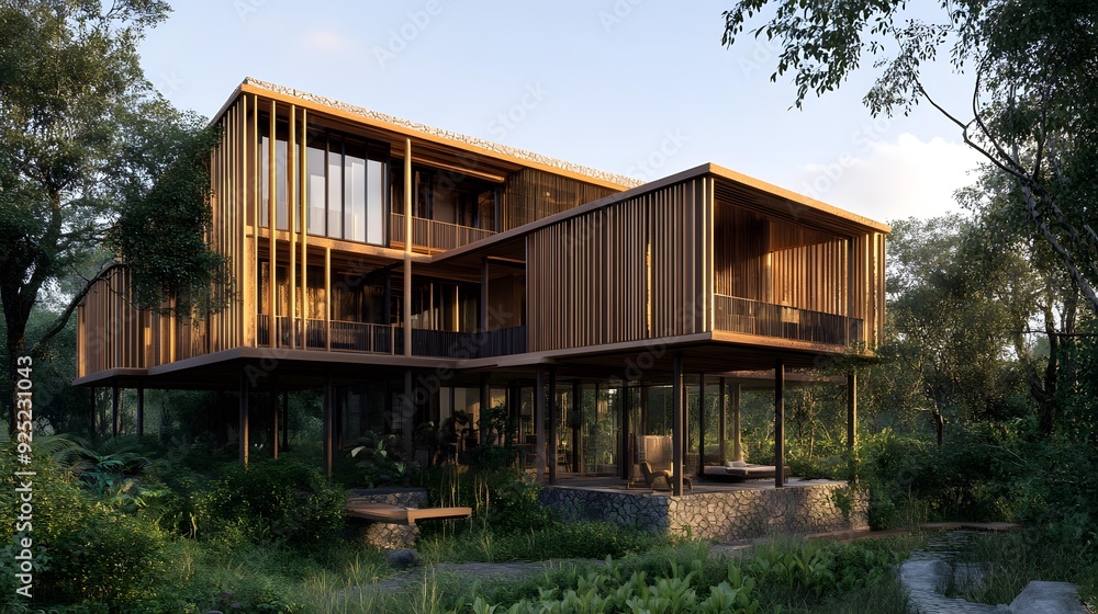 Modern Wooden House Architecture Design In Tropical Forest Modern Wooden House Architecture Design In Tropical Forest