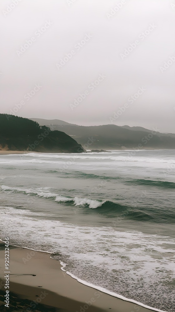 Fototapeta premium Ocean Waves Crashing On Sandy Beach