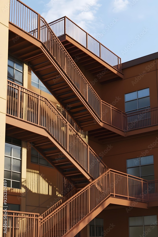 Fototapeta premium Exterior Fire Escape Stairs Building