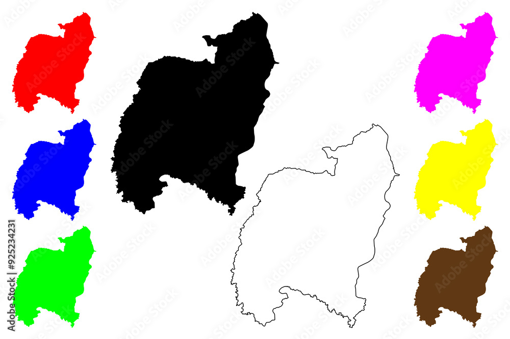 Naklejka premium Amnat Charoen Province (Kingdom of Thailand, Siam, Provinces of Thailand) map vector illustration, scribble sketch Amnat Charoen map