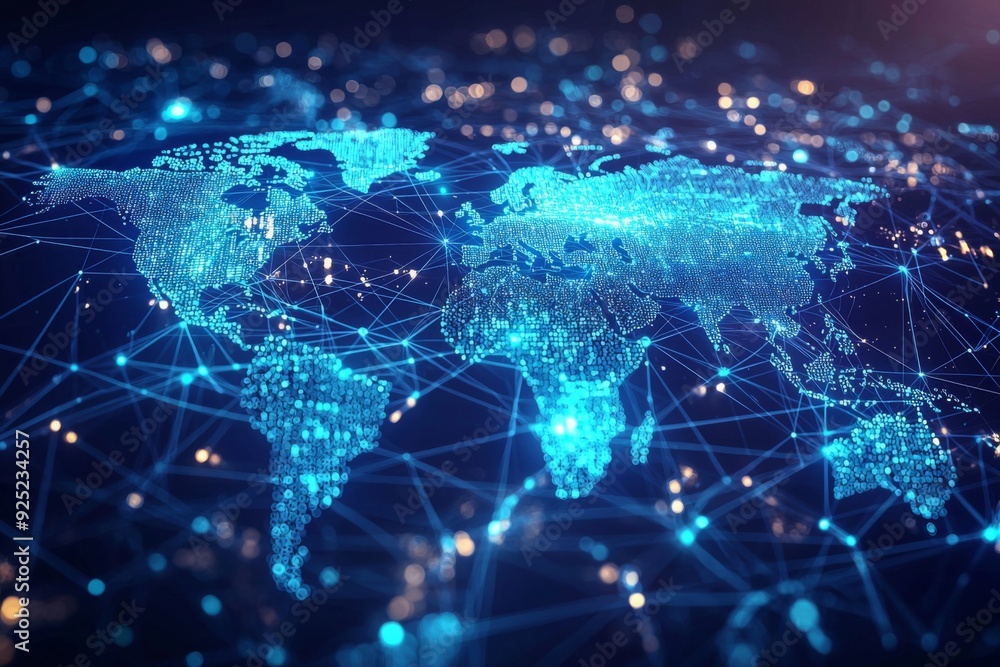 Global Digital Business Network Connection Illustration created with Generative AI Global Digital Business Network Connection Illustration created with Generative AI