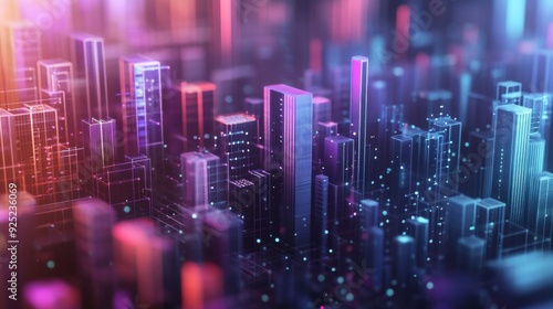 Wallpaper Mural A 3D stacked bar graph with each layer represented by different shades, showing complex data distribution in a digital space. Torontodigital.ca