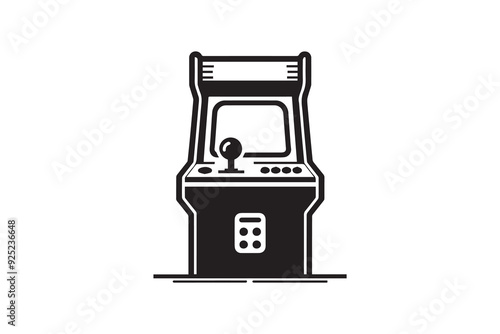 Silhouette of retro arcade machine. retro arcade machine vector illustration