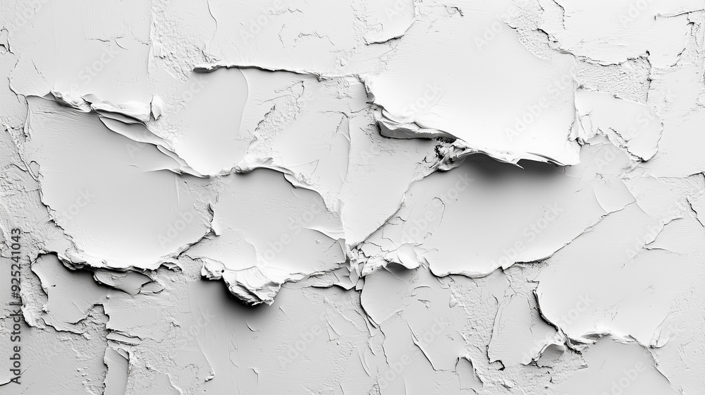 Cracked white plaster wall with peeling texture Cracked white plaster wall with peeling texture