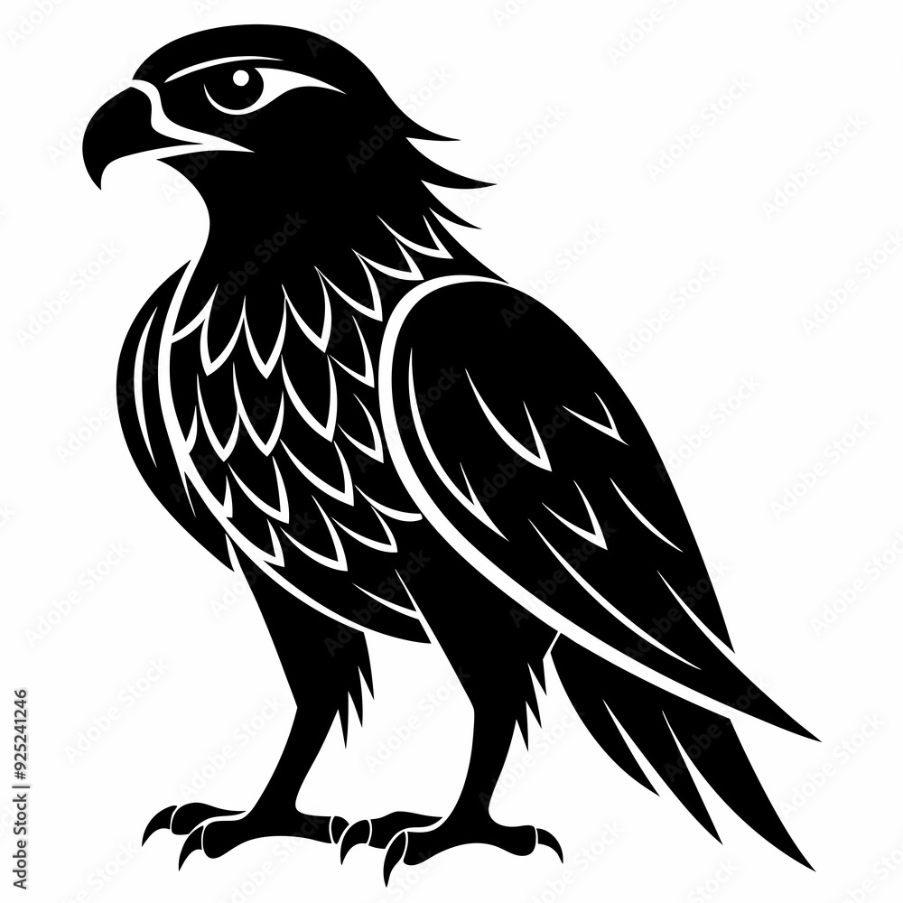 Obraz premium Hawk Black silhouette