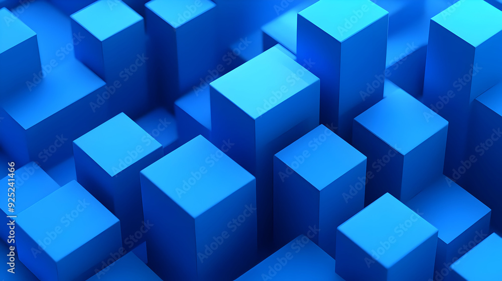 A collection of blue 3D blocks arranged in varying heights, creating a modern abstract design. A collection of blue 3D blocks arranged in varying heights, creating a modern abstract design.