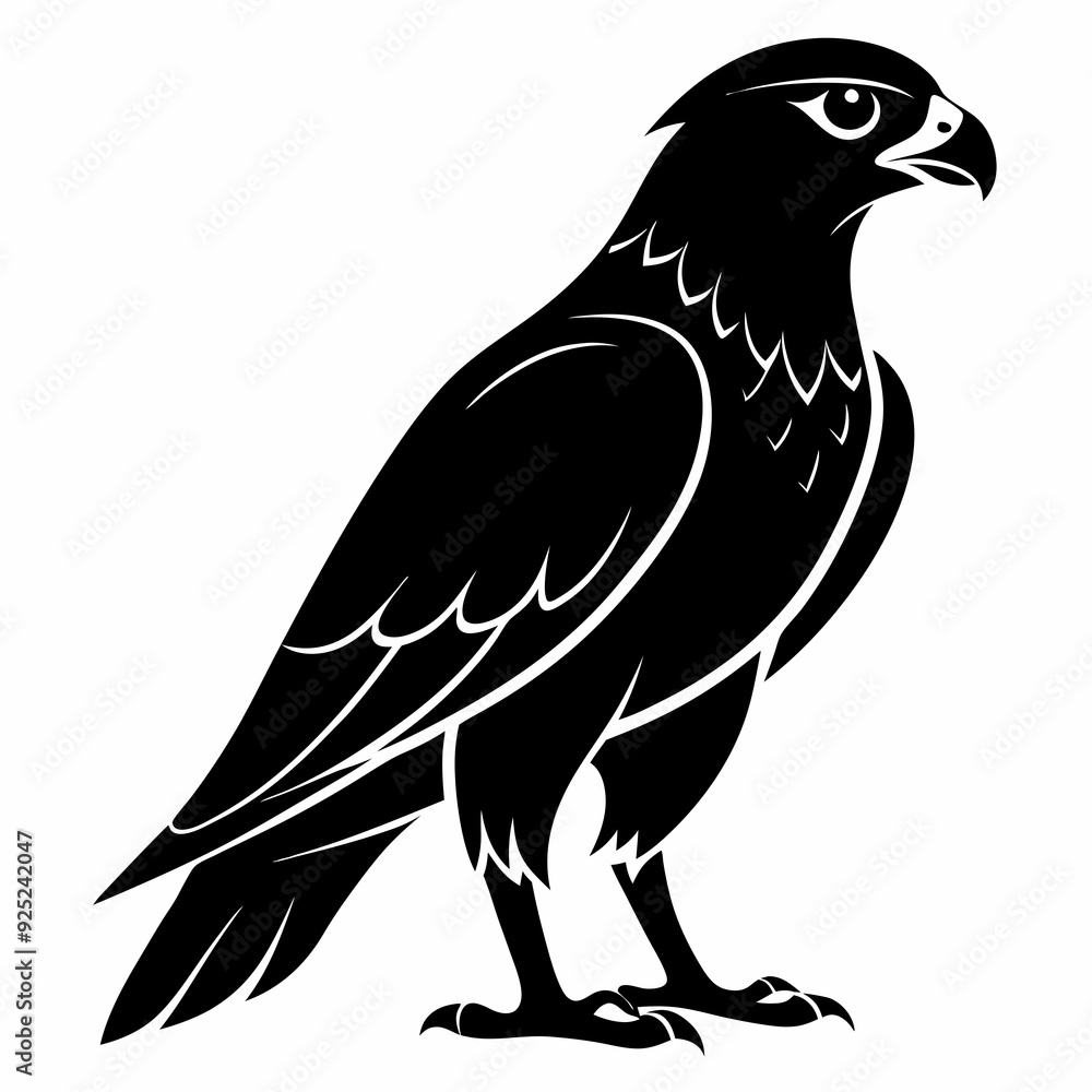 Obraz premium Hawk Black silhouette