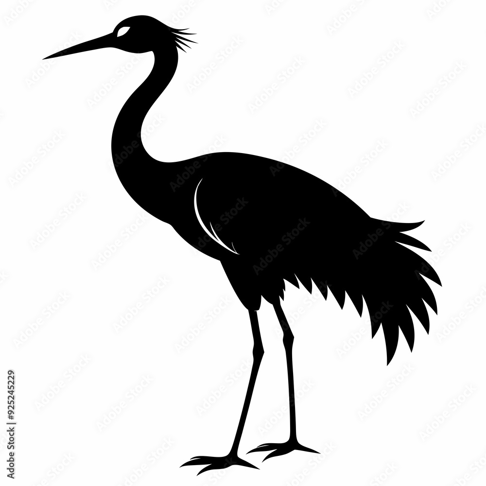 Crane Black silhouette Crane Black silhouette