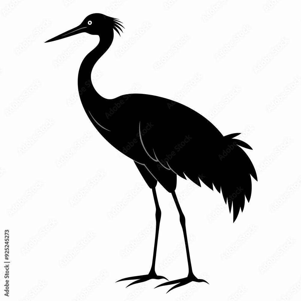 Fototapeta premium Crane Black silhouette