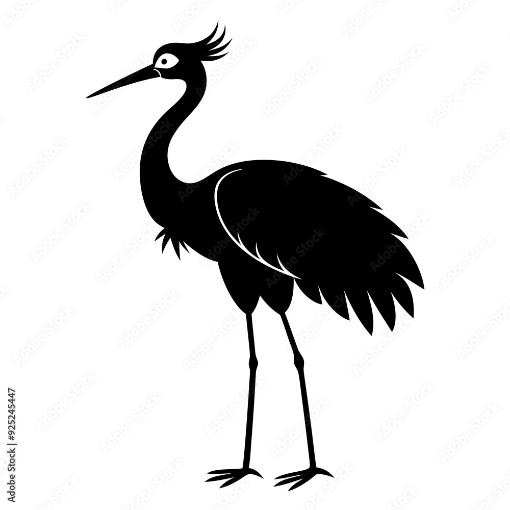 Obraz premium Crane Black silhouette