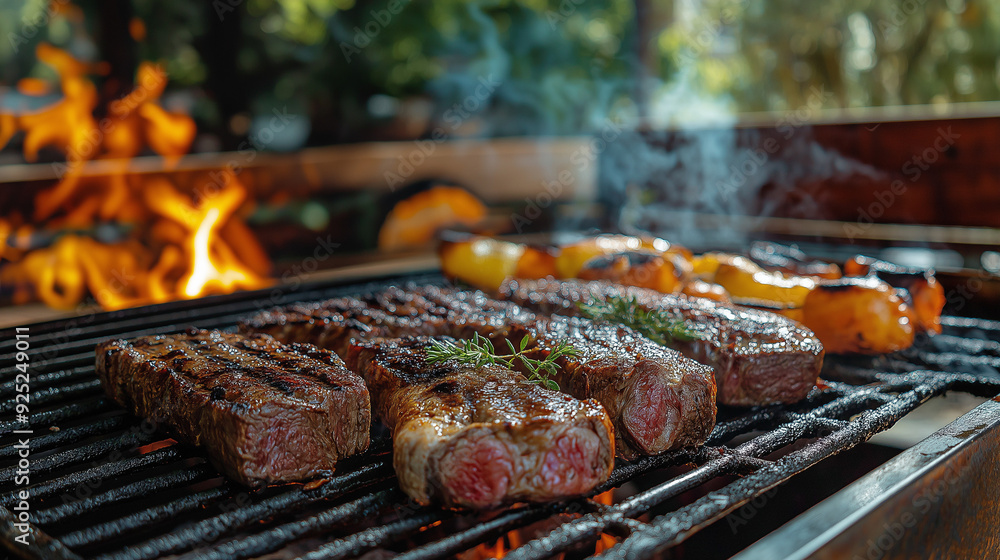 grilled meat on the grill grilled meat on the grill