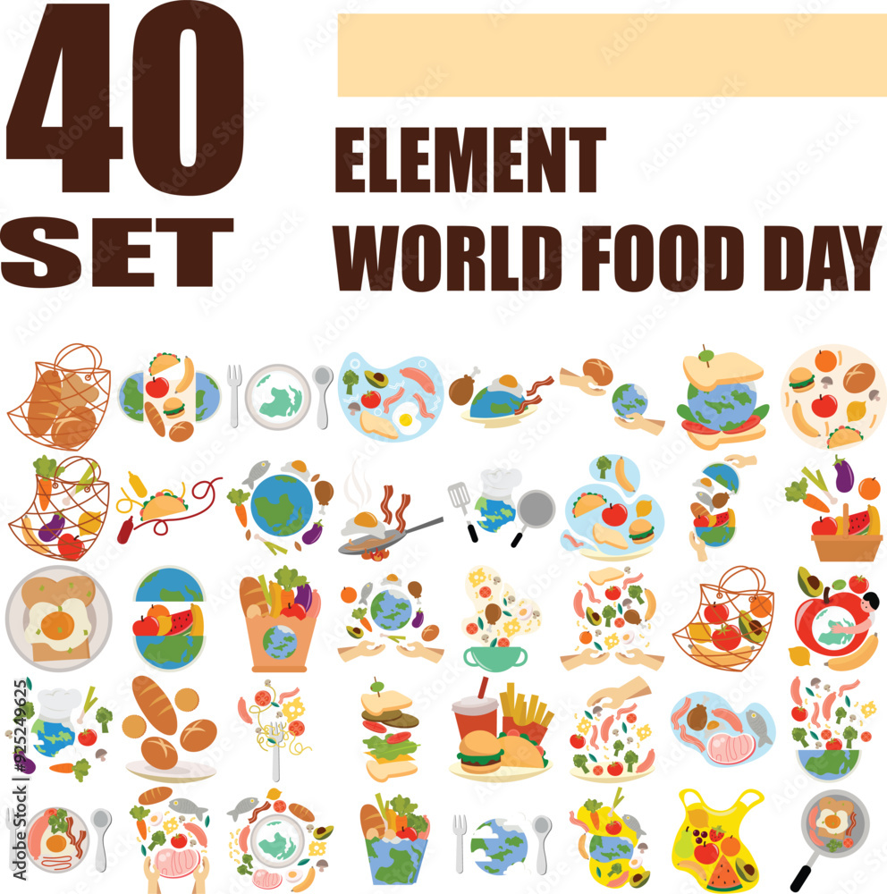 vector graphic of world food day good for world food day celebration. flat design. flyer design.flat illustration vector graphic of world food day good for world food day celebration. flat design. flyer design.flat illustration