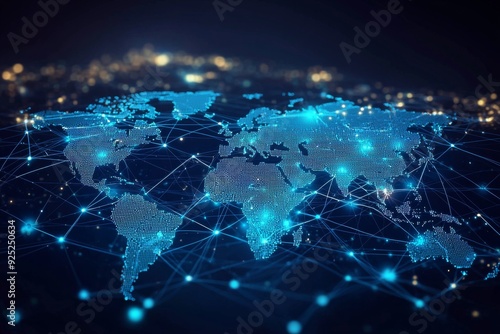 Global Digital Business Network Connection Illustration created with Generative AI