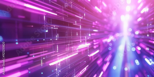 Futuristic Neon Tunnel with Vibrant Lights created by ai