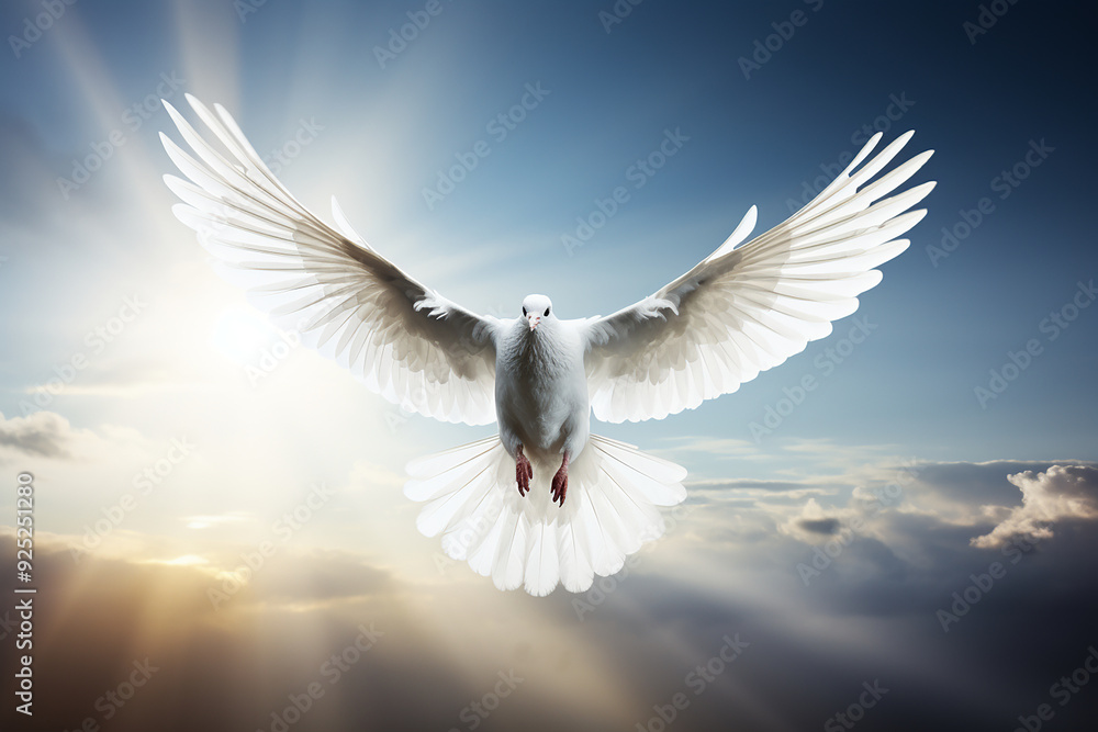 Fototapeta premium flying allegorical peace dove