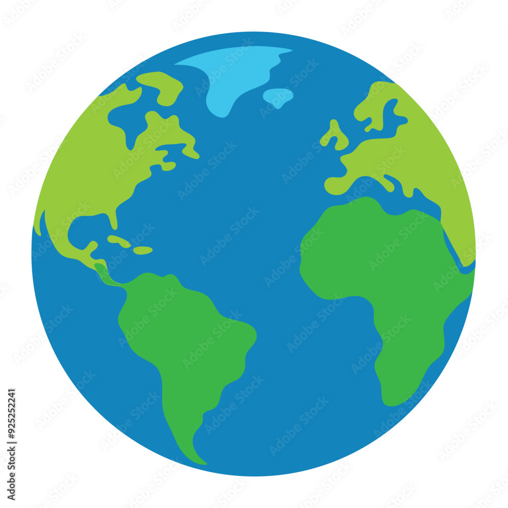 Illustration of the Earth globe showing North and South America, Europe, and Africa with a minimalist design Illustration of the Earth globe showing North and South America, Europe, and Africa with a minimalist design