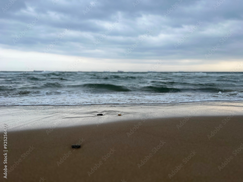 Seascape under a cloudy sky. Skagerrak, Kattegat strait in Skagen, Denmark Seascape under a cloudy sky. Skagerrak, Kattegat strait in Skagen, Denmark