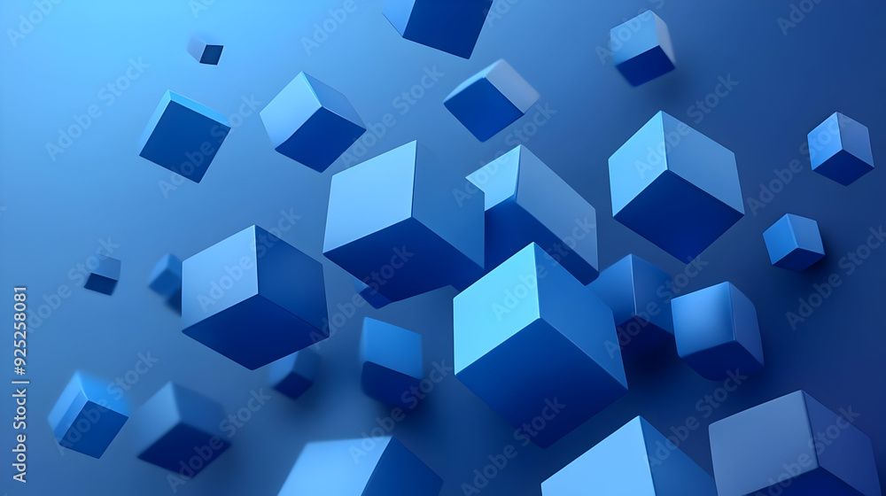A collection of floating blue cubes in a gradient background, creating a modern 3D effect. A collection of floating blue cubes in a gradient background, creating a modern 3D effect.