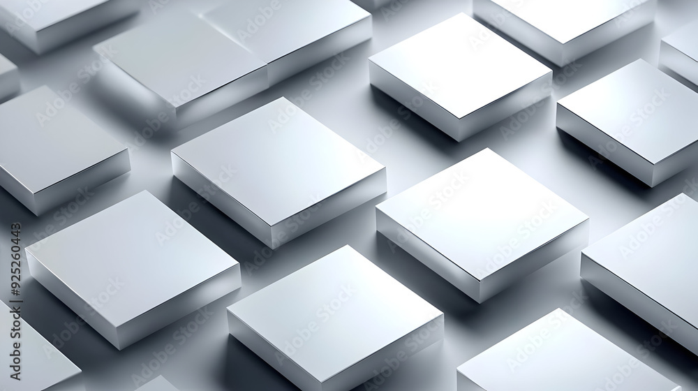 A collection of glossy, square boxes arranged in a grid pattern. A collection of glossy, square boxes arranged in a grid pattern.