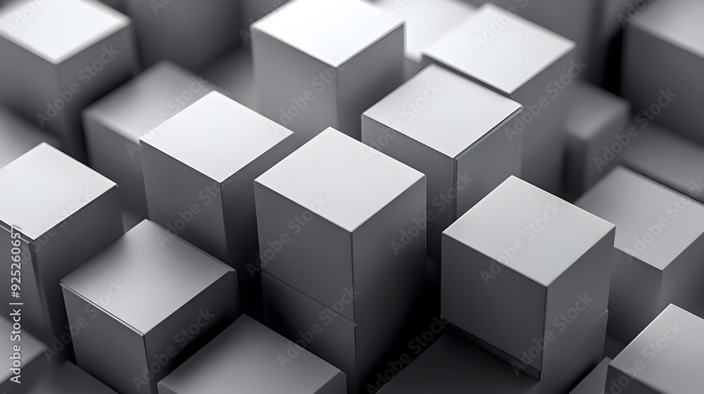 A collection of gray cubes arranged in a 3D pattern, creating a geometric visual effect. A collection of gray cubes arranged in a 3D pattern, creating a geometric visual effect.