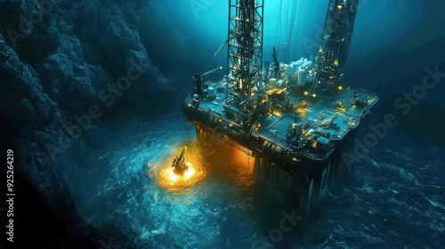 High-tech deepwater drilling equipment in use photo