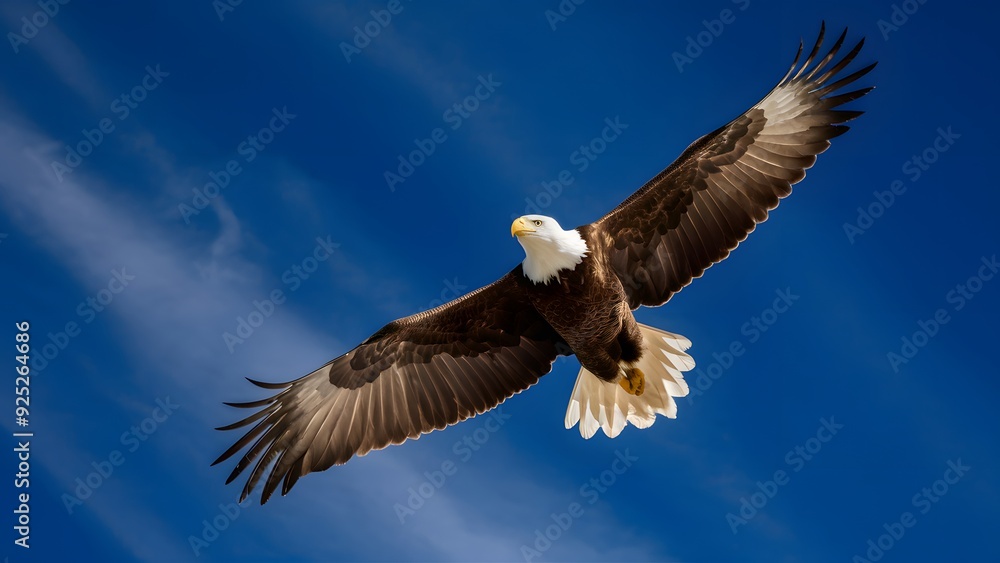 Bald Eagle Flying in Blue Sky, Real Photo, Pattern Background, Wallpaper, Cover and Screen for Smartphone, Cell Phone, Computer, Laptop Bald Eagle Flying in Blue Sky, Real Photo, Pattern Background, Wallpaper, Cover and Screen for Smartphone, Cell Phone, Computer, Laptop
