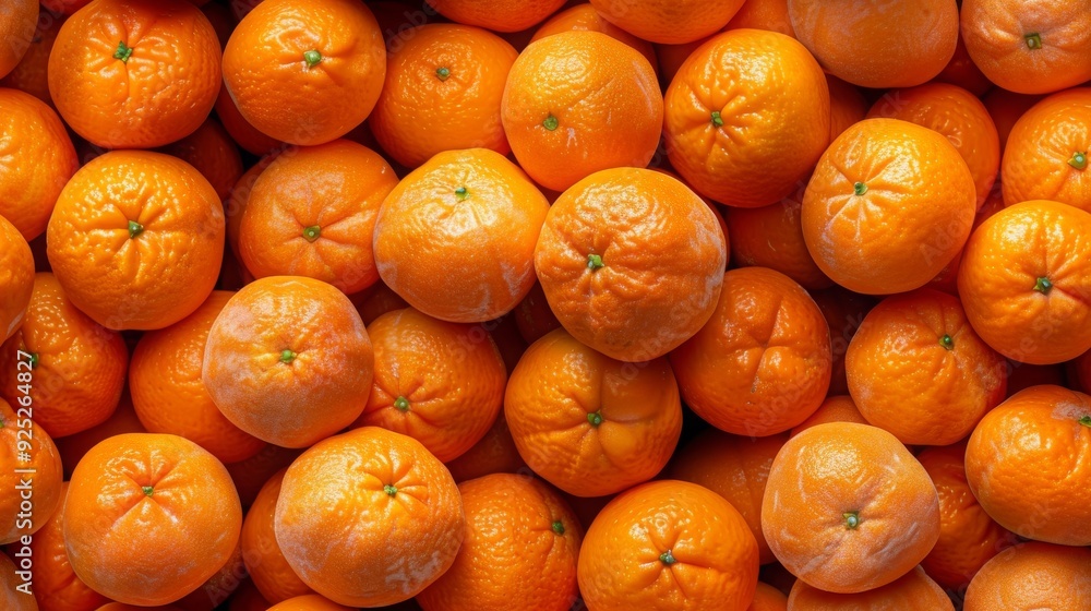 Closeup image of a collection of oranges showcasing their bright orange hue and textured surfaces. Seamless Pattern. AI generated images.