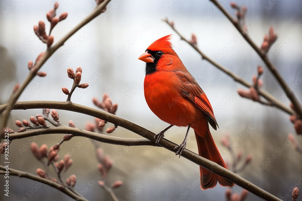 shot of a red cardinal bird resting on a twig shot of a red cardinal bird resting on a twig