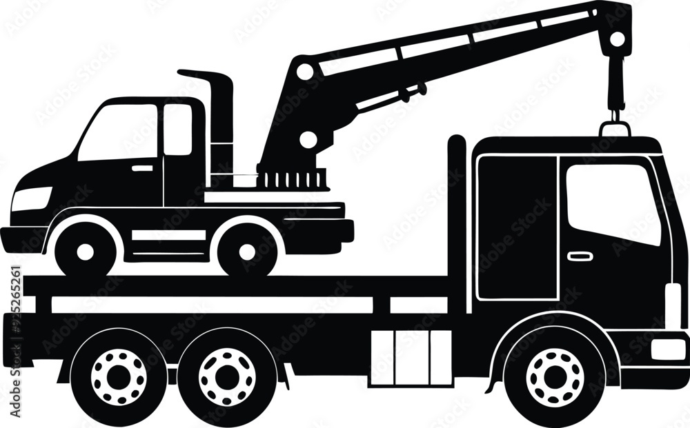 tow truck silhouette illustration black and white tow truck silhouette illustration black and white
