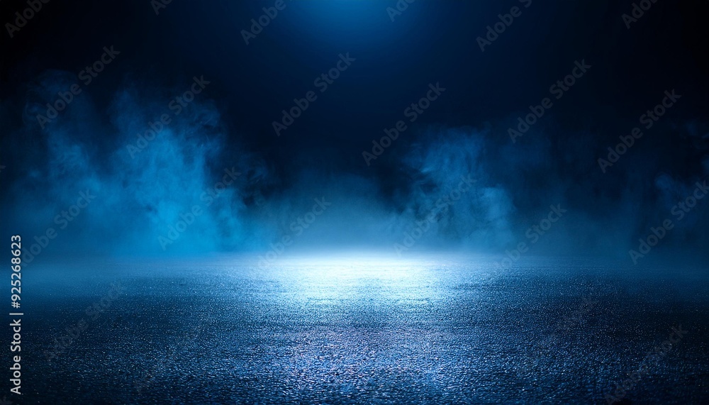custom made wallpaper toronto digitalThe dark stage shows, dark blue background, an empty dark scene, neon light, spotlights The asphalt floor and studio room with smoke float up the interior 