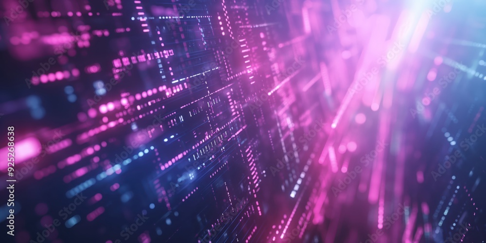 Obraz premium Futuristic Neon Tunnel with Vibrant Lights created by ai