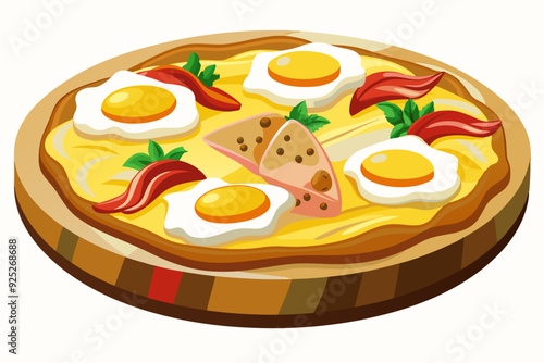 Pizza semi flat color vector object