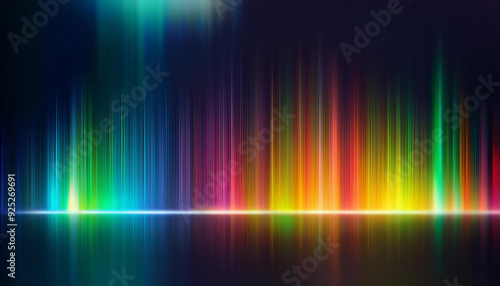 Vibrant Spectrum of Radiant Light Beams. Dynamic Display of Multicolored Waves in Motion on a Dark Background, Energy Flow Beauty of Refracted Light in Abstract Form. Poster Banner Wallpaper